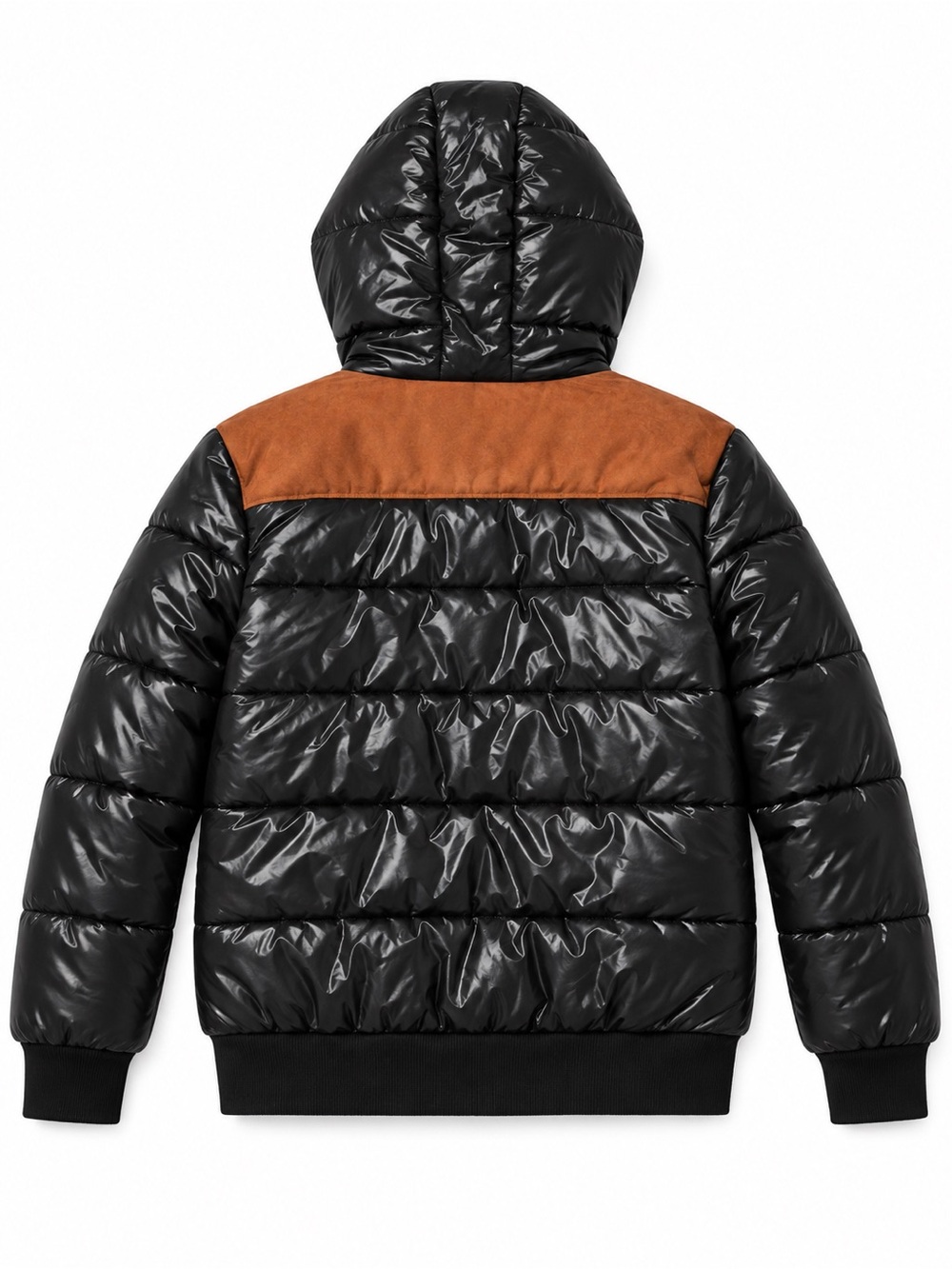Carhartt Glossy Quilted Puffer Jacket | Hooded | Black & Brown | Size Small - Picture 4 of 6